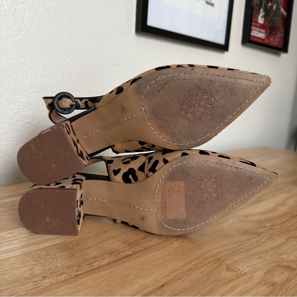Vince Camuto Slingback Pump Heels Cheetah Print Adjustable Womens Size 8M - Picture 10 of 10
